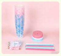 Nouvelle bouteille en plastique de 24 oz avec paille et nœud, idéale pour jus, boissons et eau, parfaite comme cadeau pour fille.