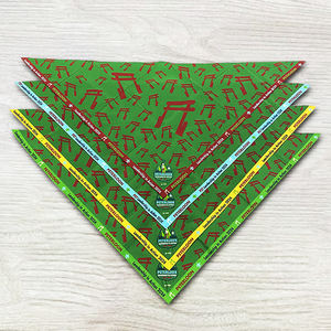 ผ้าพันคอสカウท์แบบสั่งทำฟรี ออกแบบเองได้ ผ้าพันคอสำหรับกิจกรรมกลางแจ้ง ผ้าโพลีเอสเตอร์ผสมคอตตอน ปักลาย สำหรับเด็กชายและเด็กหญิง เหมาะสำหรับค่ายฤดูร้อน - Product Image 1