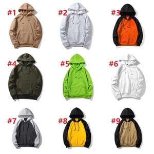 Nouveau pull d'automne couleur unie hommes pull Plus polaire à capuche pull blanc pull Couple veste - Product Image 3