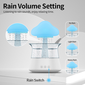 300ml Capacity 7 Colors Night Light Lamp Adjustable Water Flow Mushroom <strong>Raindrop</strong> Humidifier Rain <strong>Cloud</strong> Aroma <strong>Diffuser</strong> for Home - Product Image 2