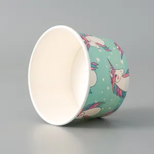 Горячая Распродажа, индивидуальная одноразовая бумажная чаша, бумажная чашка для мороженого, Экологичная миска для салата пищевого класса