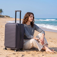 Ensemble de bagages de luxe pour PC, valise trolley extensible avec 5 roues pivotantes, cabine avec compartiments pour ordinateur