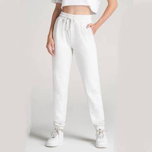 Pantalon de survêtement pour femme en mélange de coton doux, coupe droite, taille mi-haute, infroissable, respirant, écologique, avec taille élastique - Product Image 3
