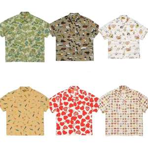 Camisa de manga corta con estampado completo de verano de marca de moda, camisa informal de playa de manga corta para hombres y mujeres - Product Image 1