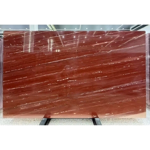Dalle de marbre Rosso Seta poli moderne pour salle de bain intérieure, lavabo, escaliers, revêtement de sol, salle à manger, comptoir de cuisine, villa, appartement - Product Image 6