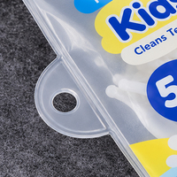 Sac à fermeture éclair givré en EVA avec trou de suspension pour cure-dents, emballage de soins bucco-dentaires de qualité alimentaire, écologique, réutilisable, logo personnalisé