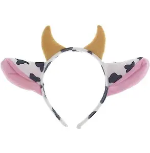 动物耳朵头带牛耳和牛角派对Cosplay发箍化装头带头饰