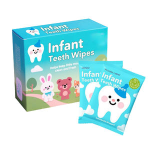Solutions de marque privée Lingettes pour dents de nourrisson pour un nettoyage buccal en douceur chaque jour et en déplacement avec des ingrédients sûrs et de qualité comestible - Product Image 1
