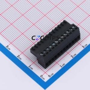 DB2EK-2.54-12P-BK-S Plug-in Terminal Block P=2.54mm Connector Male Plug 1x12P 2.54mm Black - Product Image 1