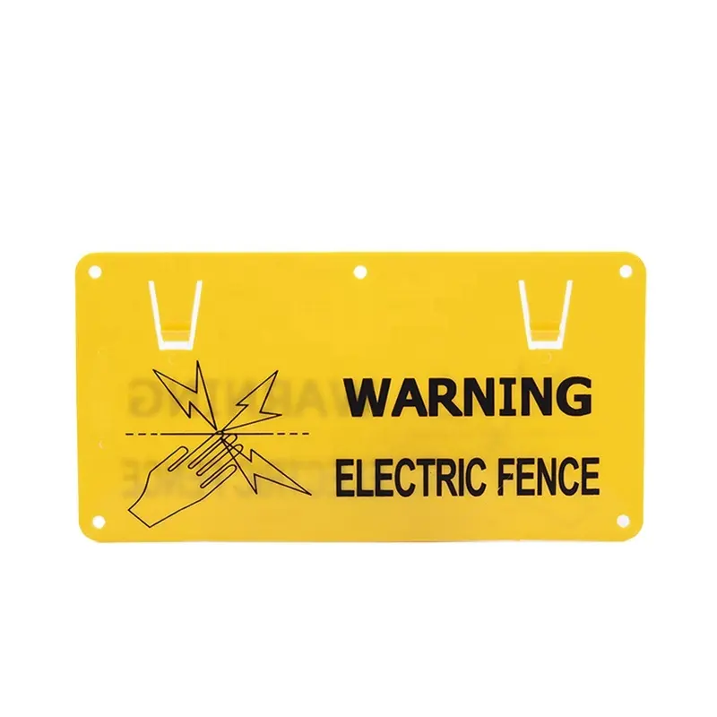 Customized plastic safety caution warning sign for electric fence energizer