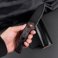 Couteau léger en fibre de carbone, acier D2, couteau de poche tranchant, couteau pliant tactique EDC de qualité supérieure, haute dureté, pour la chasse et la survie