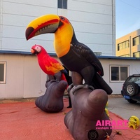 Modèle de ballon gonflable en forme de toucan pour exposition d'art, style d'oiseau gonflable personnalisé