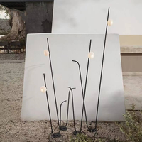 Lampe de sol extérieure moderne de luxe MengBo en métal couleur rouille avec abat-jour en verre opale, indice de protection IP65, alimentation LED AC, résistante aux intempéries, 3000K, pour jardin