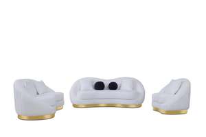 <span class=keywords><strong>Hotel</strong></span> italiano hogar sala de estar salón <span class=keywords><strong>Suite</strong></span> sofá conjunto muebles con base dorada sala de estar sofá - Product Image 6