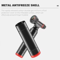 Pompe à main haute pression portable 16g pour cartouche CO2 avec manomètre pour vélos de route et VTT - Mini pompe d'urgence (alliage d'aluminium)