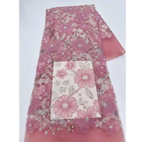 Tissu en dentelle guipure française au design moderne et écologique, personnalisé, vente en gros Chine, 5 yards, pour femmes matures - Product Image 4