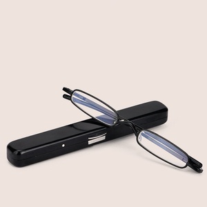 Slim <strong>Mini</strong> Pocket <strong>Reading</strong> <strong>Glasses</strong> with Case Spring Hinges Metal Frame for Mens/Womens 1.0 1.5 2.0 2.5 3.0 4.0 <strong>Reading</strong> Power - Product Image 6