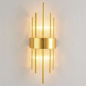 Aplique de lujo para decoración de nuevo diseño, iluminación montada en pasillo interior, escaleras, dormitorio, luces de pared doradas - Product Image 3