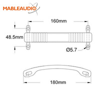 Mable Audio MAHD0002B Poignée d'amplificateur en forme d'os de chien noire de remplacement moulée avec vis