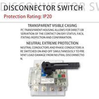 Interruptor Seccionador de Carga Transparente HGLB 160A 125A 4P con Fusible para Distribución de Energía Industrial, Interruptor Aislador NH