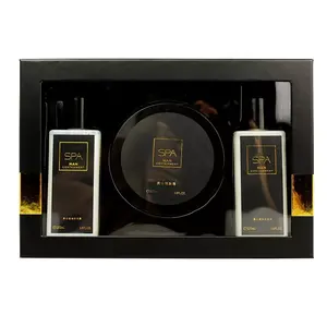 Ensemble de <span class=keywords><strong>bain</strong></span> gel <span class=keywords><strong>douche</strong></span> et lotion pour le corps pour hommes personnalisé pour l'hôtel pour le nettoyage et l'hydratation comprend une boîte en papier - Product Image 5