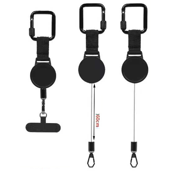 Anti-Theft Phone Holder Retractable Phone Lanyard Tether Cellphone Tab Strap with Carabiner Anti-Drop Harness for Outdoor Hiking