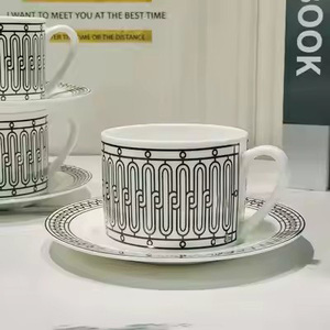 Black Line Cooker Tableware <b>Set</b> Bowl and Plate Porcelain Dinner <b>Set</b> Minimalist <b>Cup</b> <b>Set</b> Western Ceramic Bone China - Product Image 3