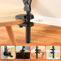 CT08 Metal Tembel Stand Güçlü Destek iPad Tablet Telefon Tutucu Yatak Masası 4.7-12.9 İnç 360 Derece Dönebilen Esnek