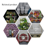 Bunga Hydrangea, Lili Putih, Baby's Breath, dan Lotus Buatan yang Realistis dan Indah untuk Dekorasi Latar Belakang Tempat Pernikahan