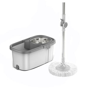 Serpillère à main réglable en microfibre, serpillère et seau pour le nettoyage des sols avec essoreur rotatif à 360 degrés, serpillère plate pour un usage domestique - Product Image 2