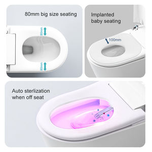 WC intelligent multifonctionnel avec réservoir d'eau, cuvette en céramique, bidet automatique et lampe de nuit - Product Image 2