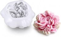 Moule à bougie en silicone motif fleur de renoncule, moules 3D pivoine florale pour décoration de gâteaux, chocolat, bonbons, argile polymère, savon