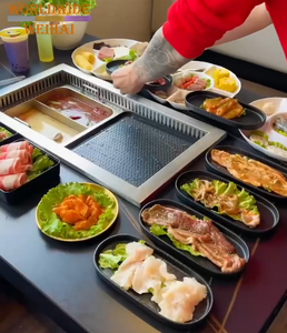 <span class=keywords><strong>BBQ</strong></span> sans fumée dans le monde entier et Hot Pot Fabricant <span class=keywords><strong>Prix</strong></span> de gros Commercial intégré Barbecue sans fumée Hotpot Poêle Table à manger - Product Image 5