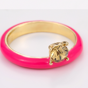 Mùa hè Kẹo Ngọt Ngào Màu men Nhẫn mạ vàng Nhẫn đầy màu sắc kim cương engagement Zircon đá quý Nhẫn - Product Image 3