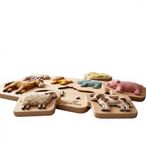 <span class=keywords><strong>Puzzle</strong></span> <span class=keywords><strong>in</strong></span> <span class=keywords><strong>Legno</strong></span> Montessori Personalizzato con <span class=keywords><strong>Animali</strong></span> della Fattoria, Gioco Educativo STEM per il Riconoscimento della Fauna Selvatica, Tavola di Abbinamento Colorata - Product Image 1