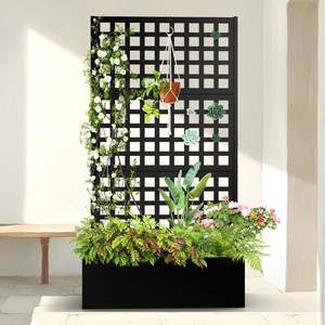 Grande jardinière <span class=keywords><strong>en</strong></span> aluminium PRIME avec pot de jardinière <span class=keywords><strong>en</strong></span> treillis à écran métallique pouvant être utilisée comme boîte de jardinière <span class=keywords><strong>en</strong></span> métal comme mur de clôture de jardin - Product Image 1