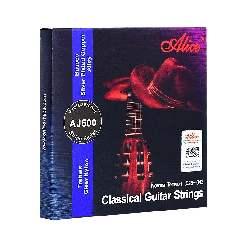 Klassieke Akoestische Gitaarsnaren Aj500 028-043 Nylon Zilver Mantel Draad Nano Coating Basgitaar 6 Snaren