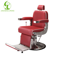 Silla de Salón JINCHENG, Muebles de Salón de Belleza, Silla de Salón de Alta Calidad, Lujosa, Vintage, Moderna, Reclinable, Negra y Roja, 1 Juego
