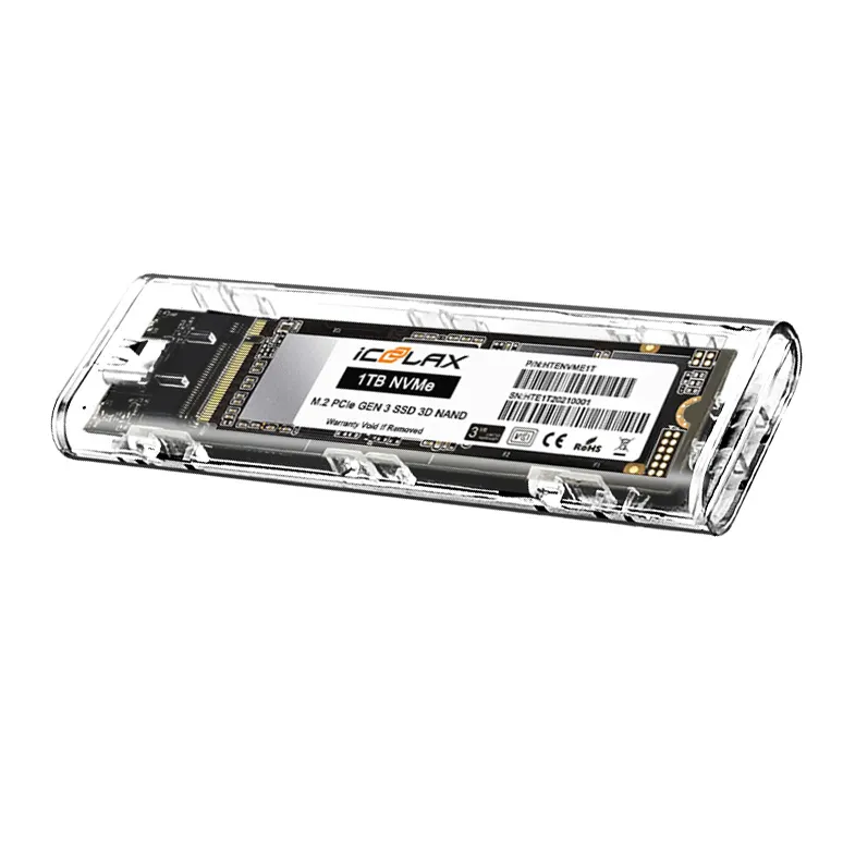 OEM nhôm SATA NVMe SSD bao vây USB 3.1 Type-C M.2 NGFF 10Gbps SATA 6Gbps M B Key Ổ cứng gắn ngoài trường hợp