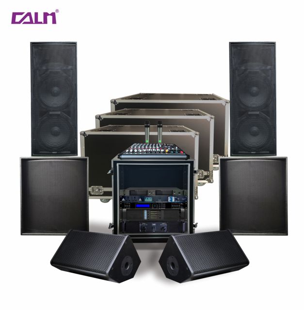 Professional Dual 15 Inch Full Set with 18 Inch Subwoofer Monitor Mixer Amplifier Microphone M215+M118B Audio Sound Equipment