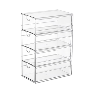 Fashion <strong>Drawer</strong> Pen Holder Plastic Vanity Jewelry Makeup Organizer <strong>Storage</strong> Box <strong>Clear</strong> Cosmetic Display <strong>Case</strong> - Product Image 6