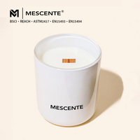 Mescente – Pots à bougies en verre transparent de luxe, style nordique Oxford, 12 oz, pour la fabrication de bougies