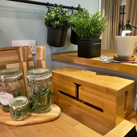 Boîte de rangement en bois pour la gestion de la charge des câbles à la maison et au bureau pour organiser l'organisateur de câbles en bambou