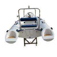 Bateau pneumatique semi-rigide en fibre de verre certifié CE, 3,9 m (12,8 pi), coque en Hypalon PVC, 5 places, moteur hors-bord, tender