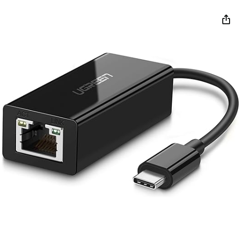 UGREEN 50307 USB-C to Gigabit Ethernet Adapter 1000Mbps RJ45 Network Converter Plug and Play for Laptop PC MacBook