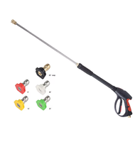 Pistolet de lavage de voiture avec extension de lance et 5 embouts de buse pour pistolet de pulvérisation de lavage de voiture