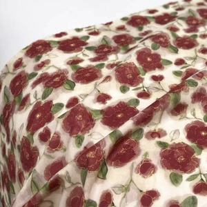 Desain bunga besar nyaman gaya tradisional kain katun lembut Jacquard metalik untuk anak perempuan pakaian tekstil rumah wanita - Product Image 4
