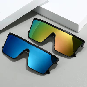 Gafas de Sol de Diseño Moderno, Montura Grande de Plástico, Estilo Vintage para Hombre, Gafas de Sol Cuadradas para Mujer, Parte Superior Plana, Lentes de Espejo Gruesas - Product Image 3