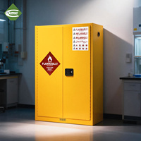 Armoire de stockage de matières dangereuses Cartmay, armoire de sécurité jaune pour produits inflammables et chimiques de 45 gallons
