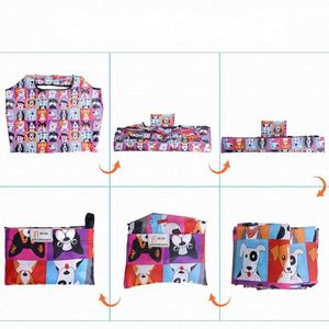 Custom Cartoon Superet Foldable Tote Storage Bag Eco-friendly Reusable Waterproof <b>Folding</b> Shopping Bag in a Pocket - Product Image 4